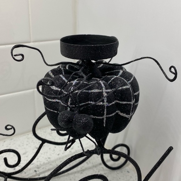 Pier 1 Halloween Pumpkin & Spider Centerpiece Candle Holder - Picture 4 of 7